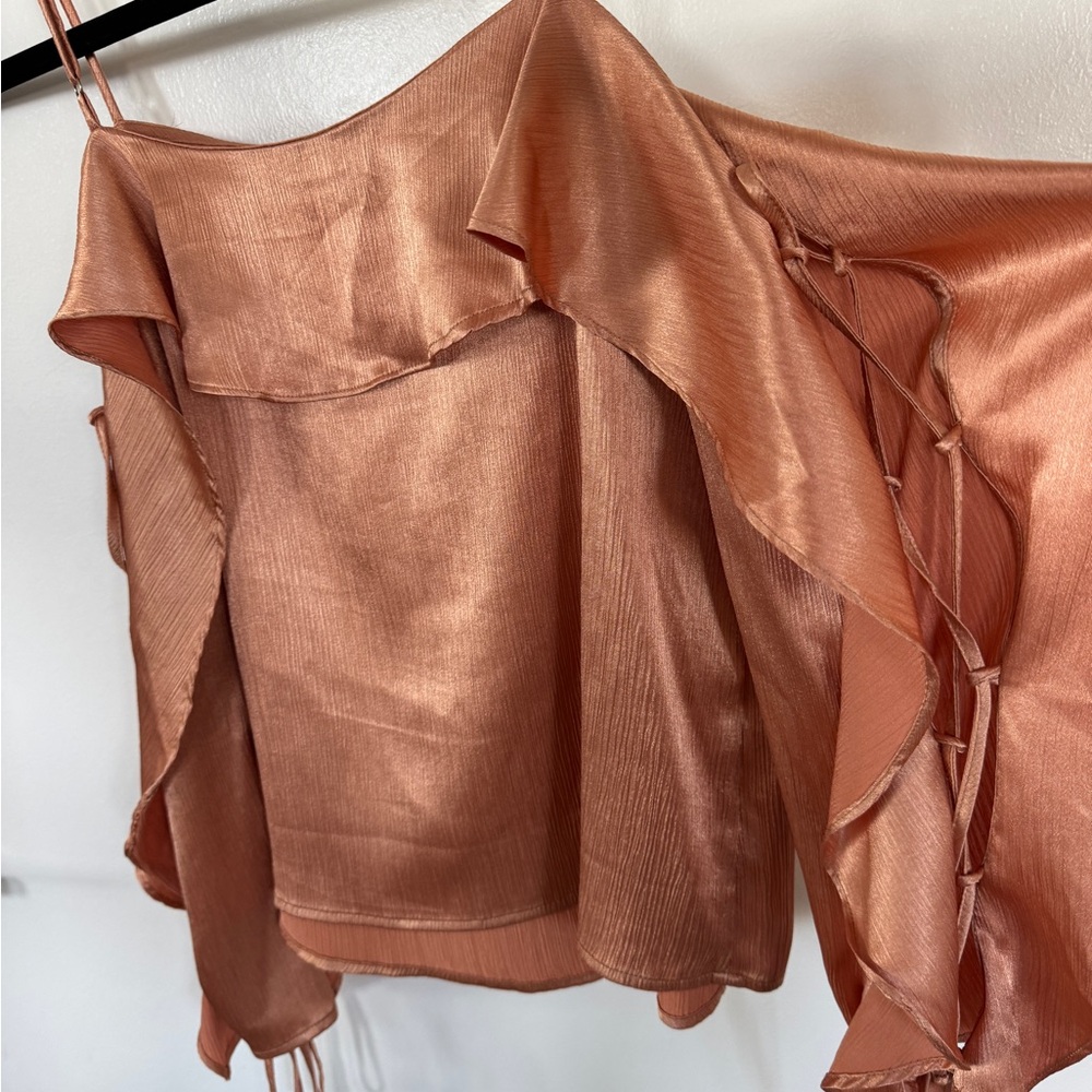 Guess Copper Ruffled Blouse - Picture 4 of 6